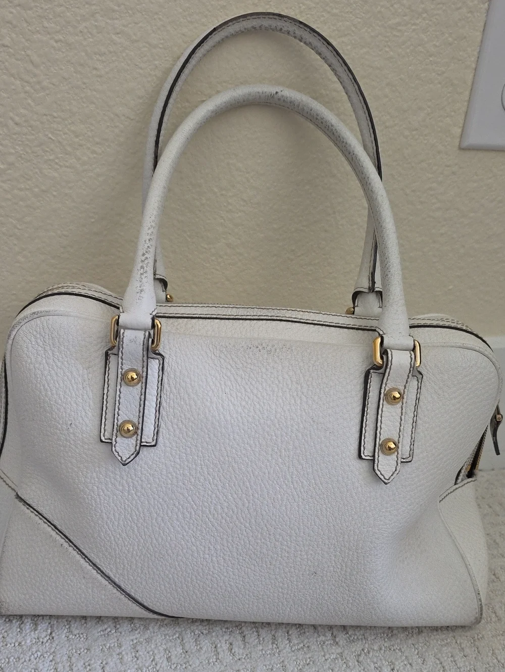 Gucci White Leather Vintage Purse